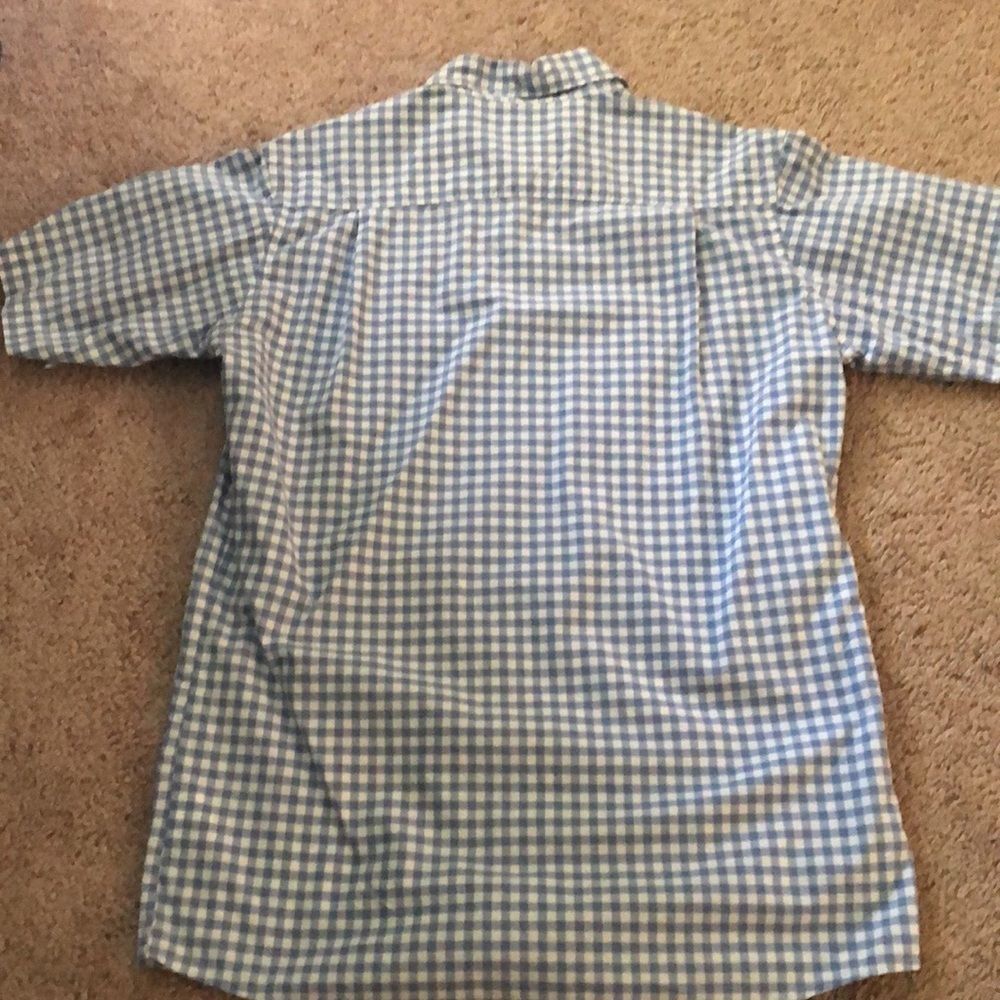 Carhartt- blue and white plaid button down short sleeve- small - Picture 8 of 8